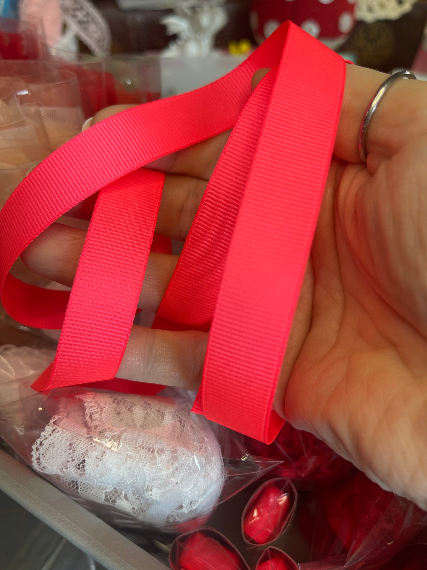 Neon Pink Grosgrain Ribbon