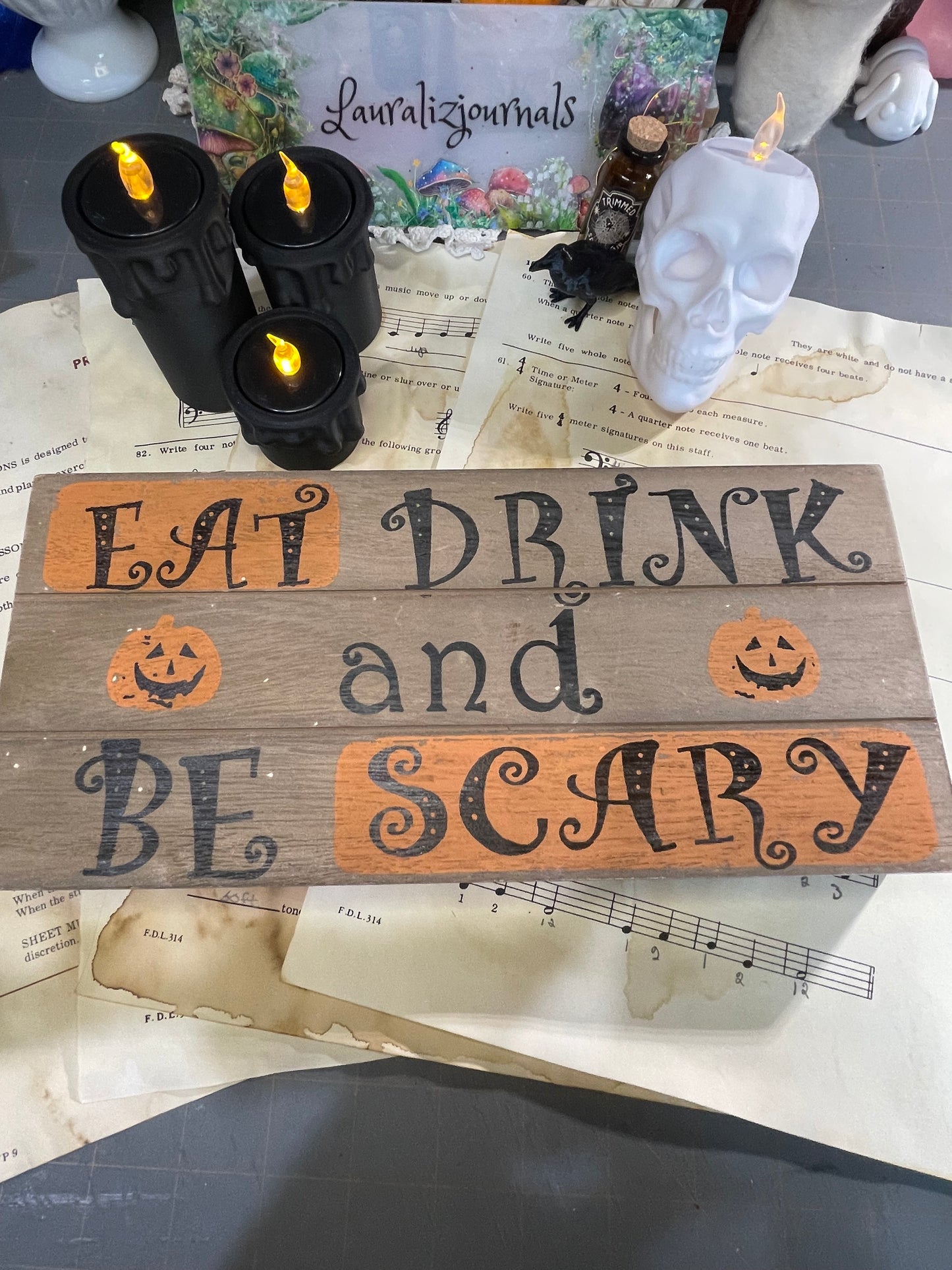 Halloween wooden sign