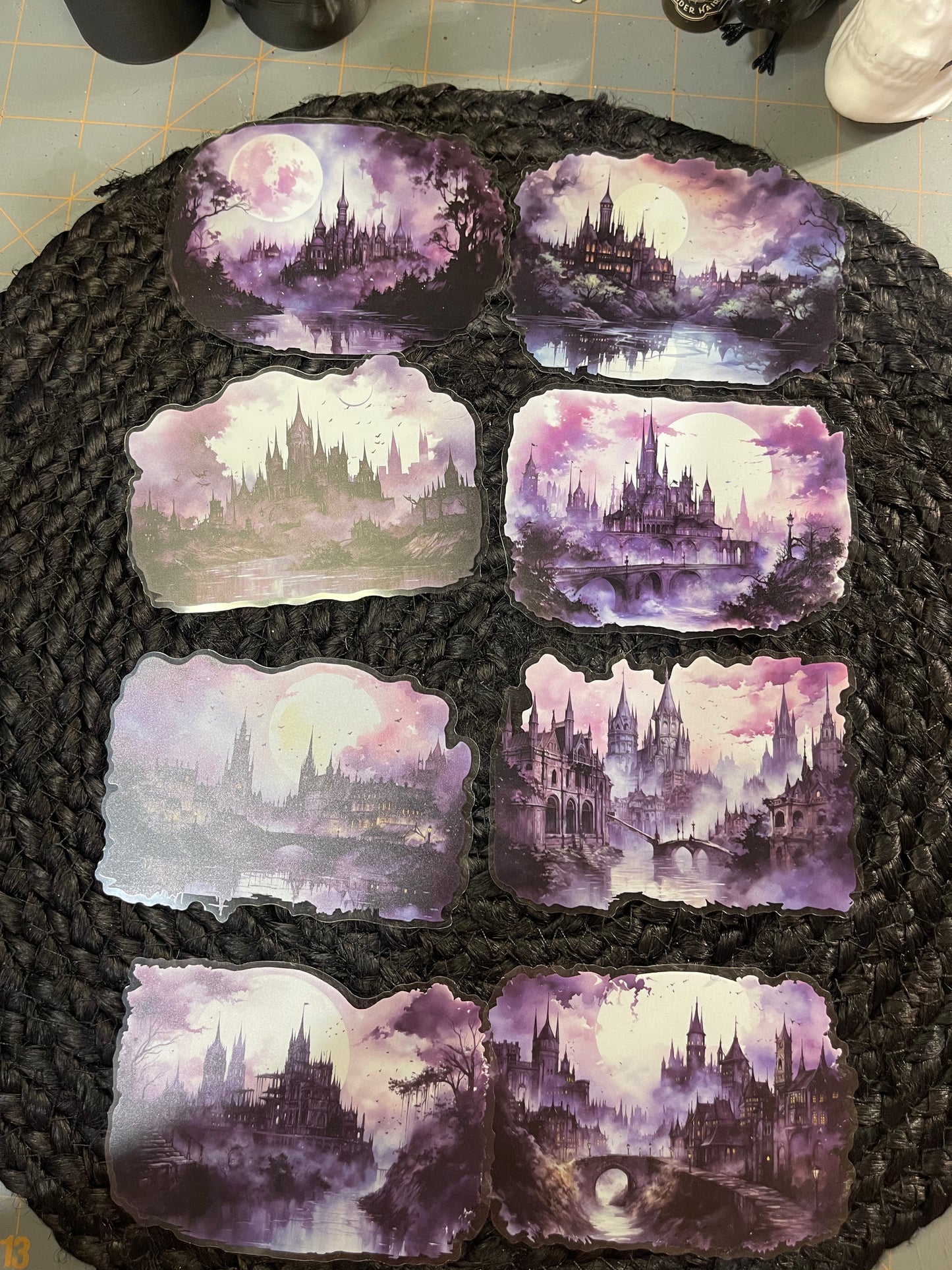 Gothic cityscape PET stickers