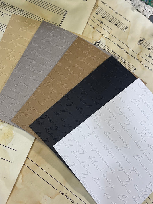 Embossed Cardstock Script