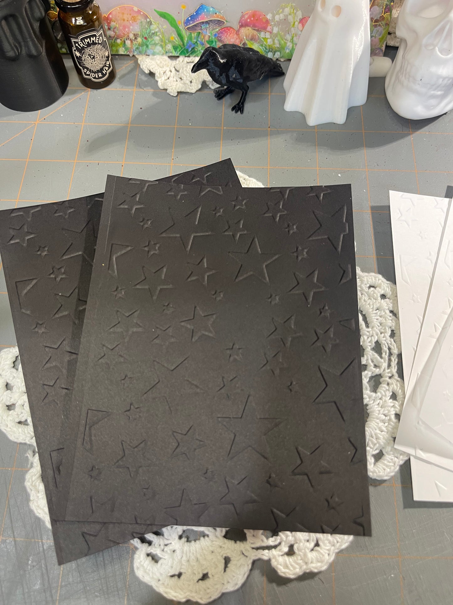 Star embossed card stock and Vellum