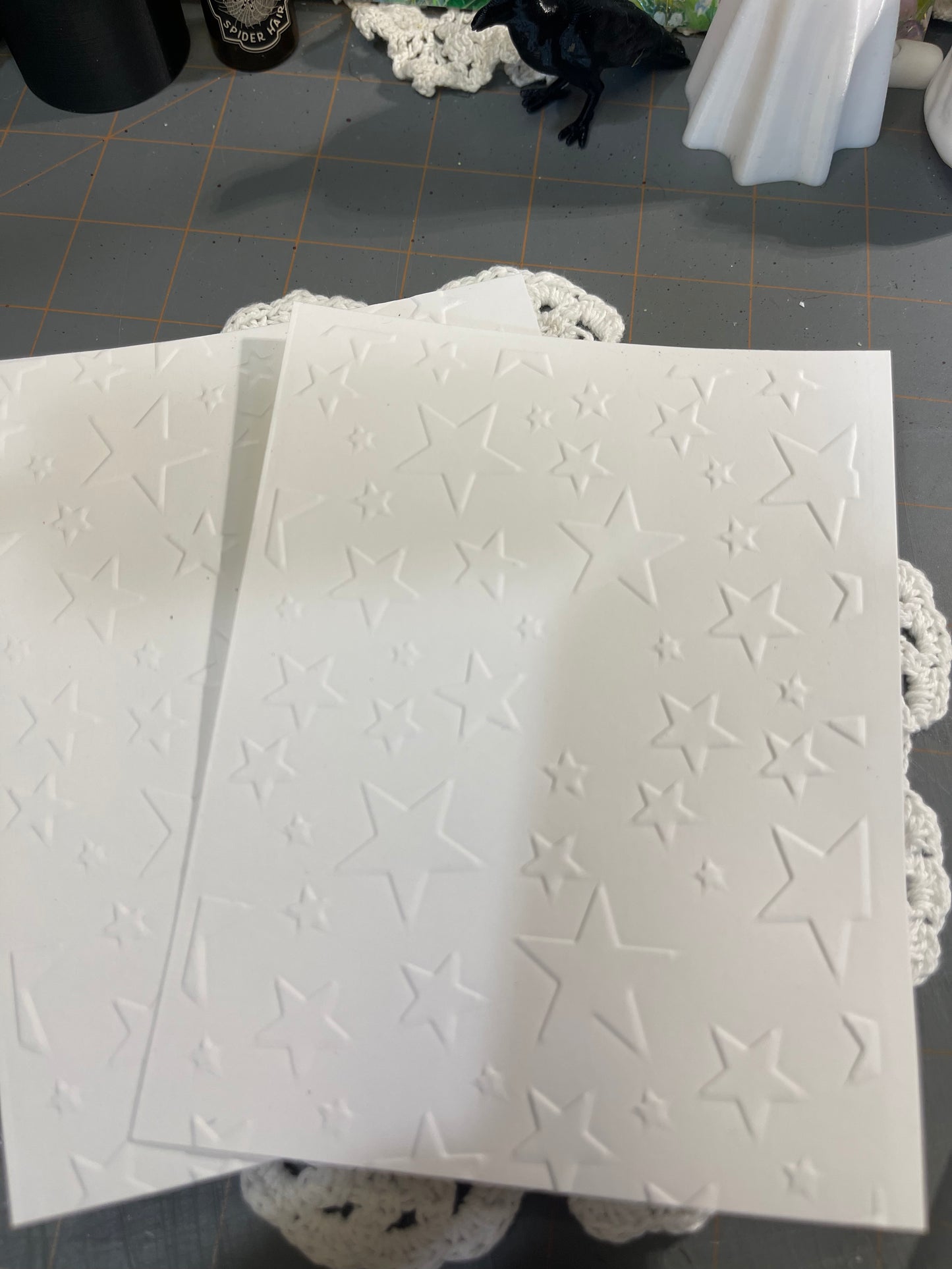 Star embossed card stock and Vellum