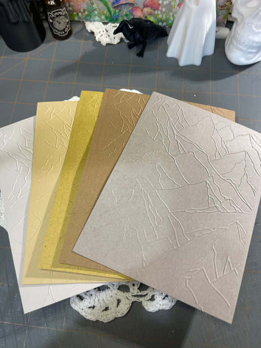 Mountain embossed card stock set