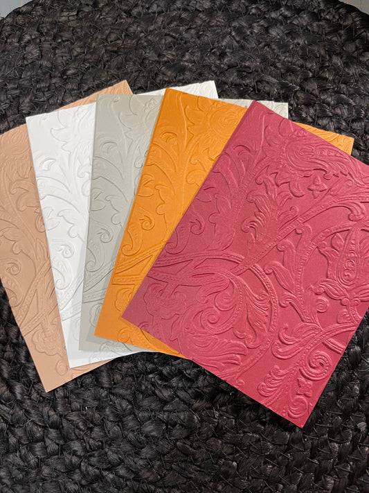 Scroll embossed cardstock