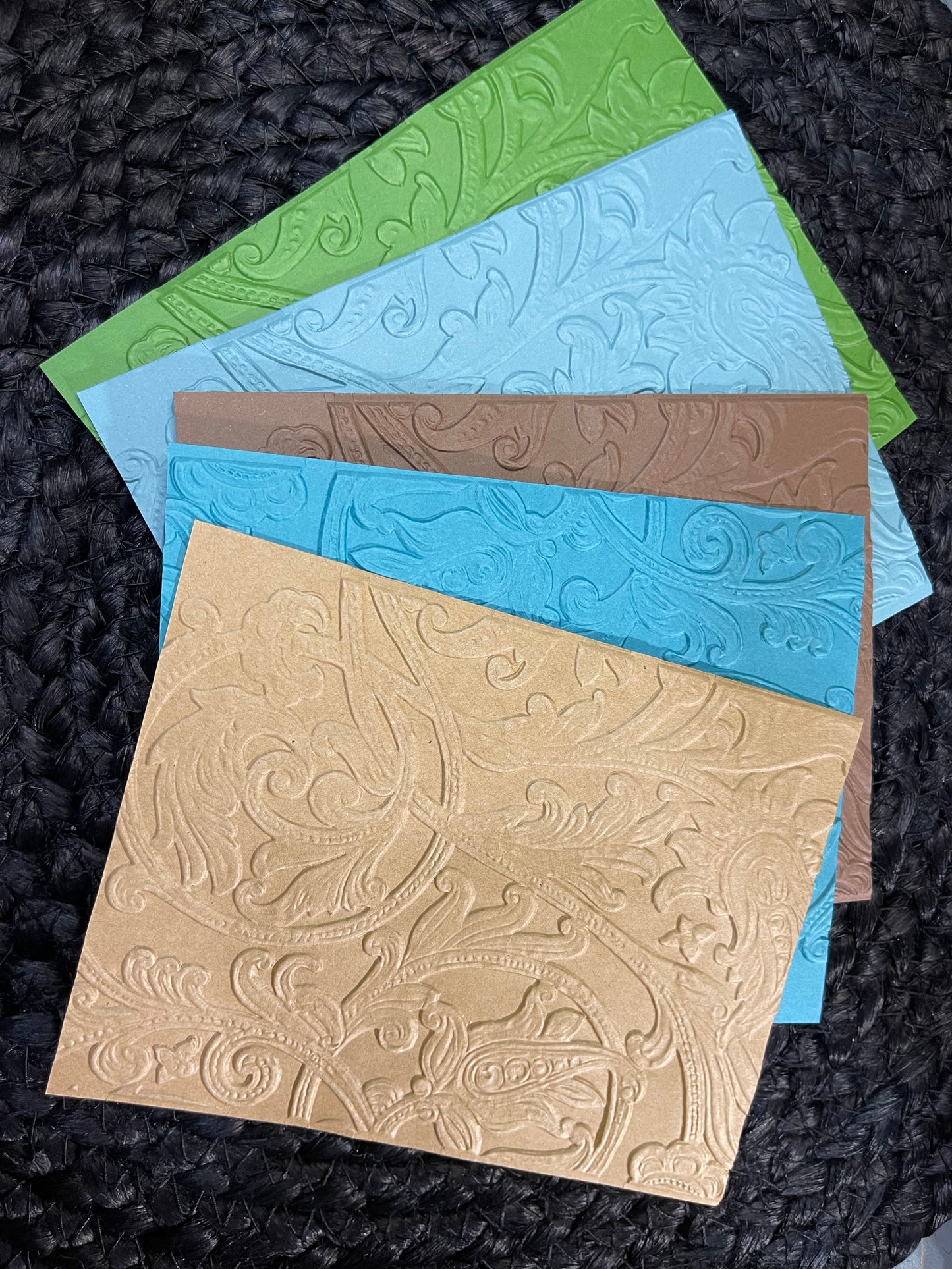 Scroll embossed cardstock