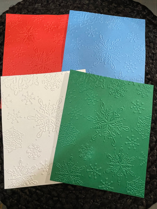 Snowflake embossed cardstock