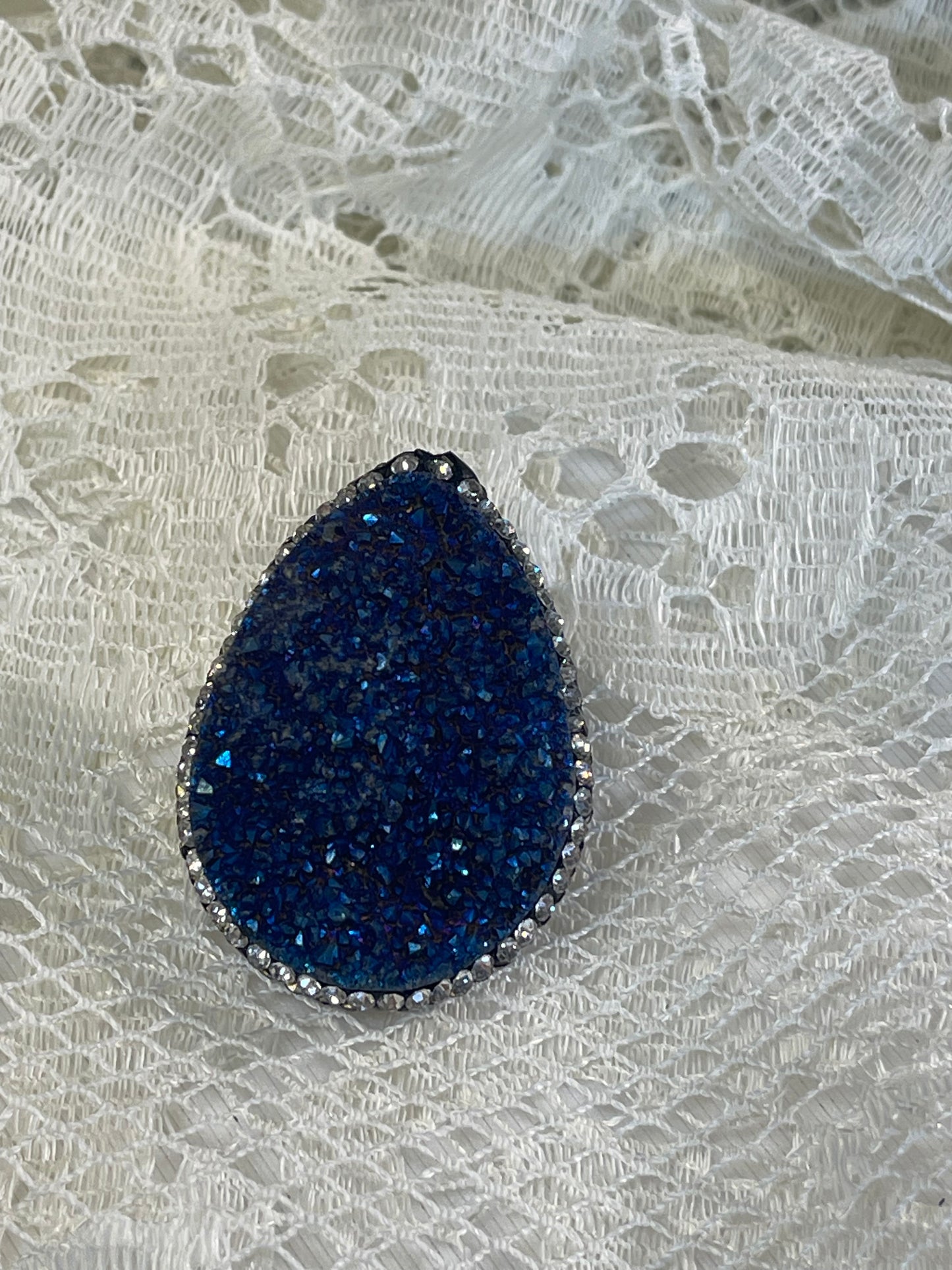 Druzy blue mini journal clip