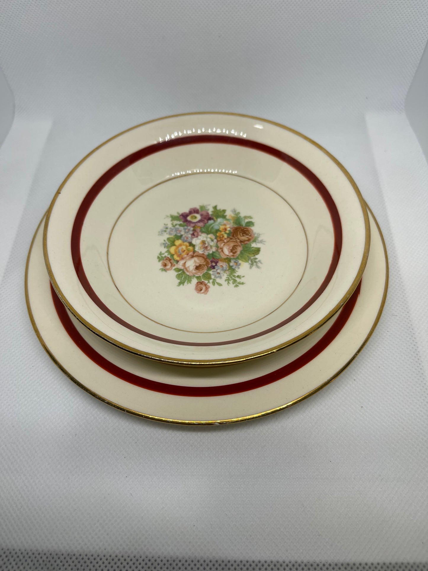 Antique set of dessert bowls and plates