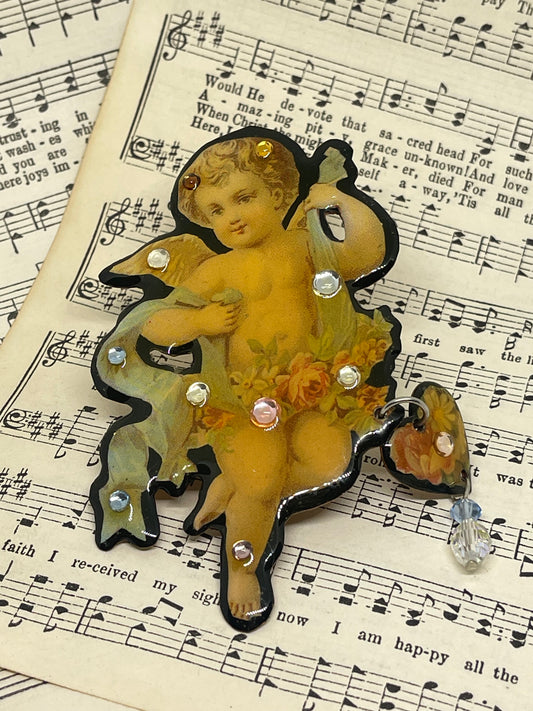 Vintage Cherub Journal Clip