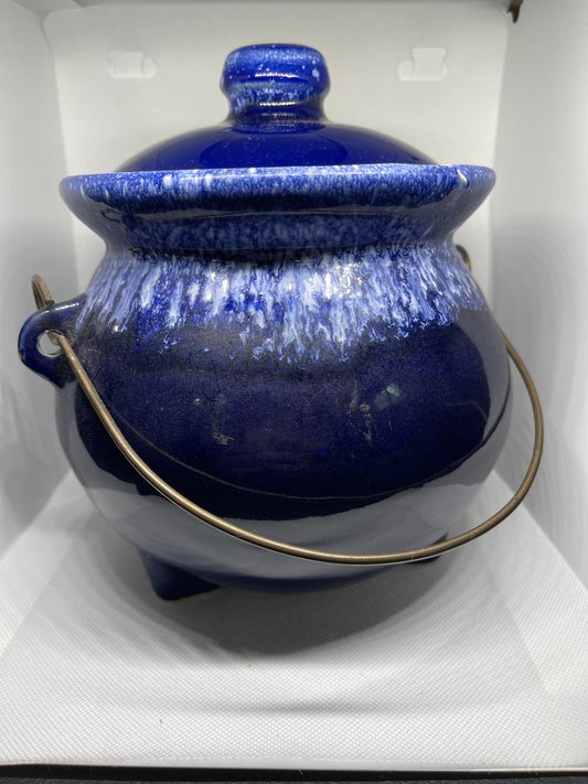 Vintage Cobalt Blue Bean Crock