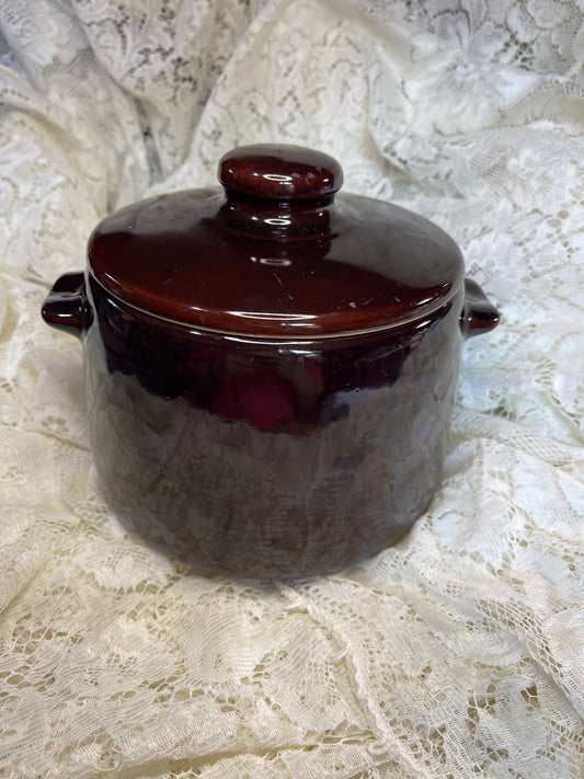 Vintage West Bend Brown Glaze Crock with Lid