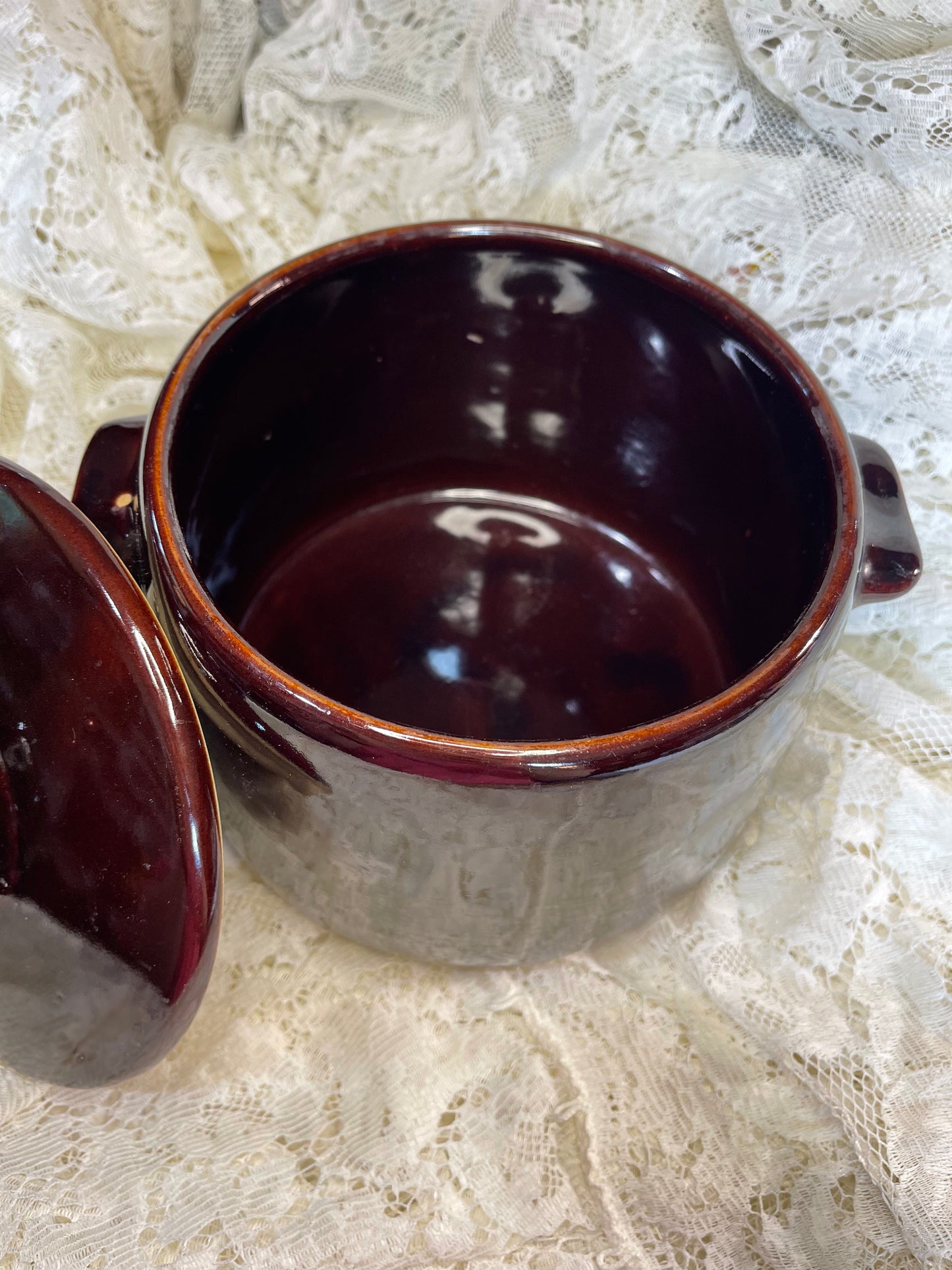 Vintage West Bend Brown Glaze Crock with Lid