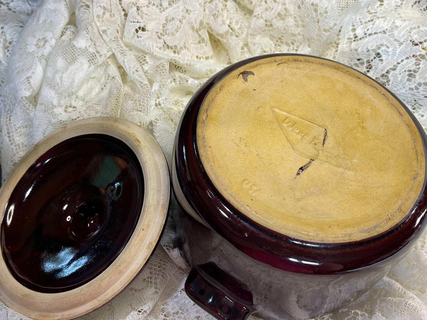 Vintage West Bend Brown Glaze Crock with Lid