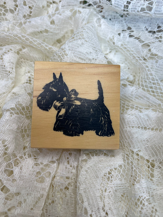 Scottish Terrier Wood Block Stamp