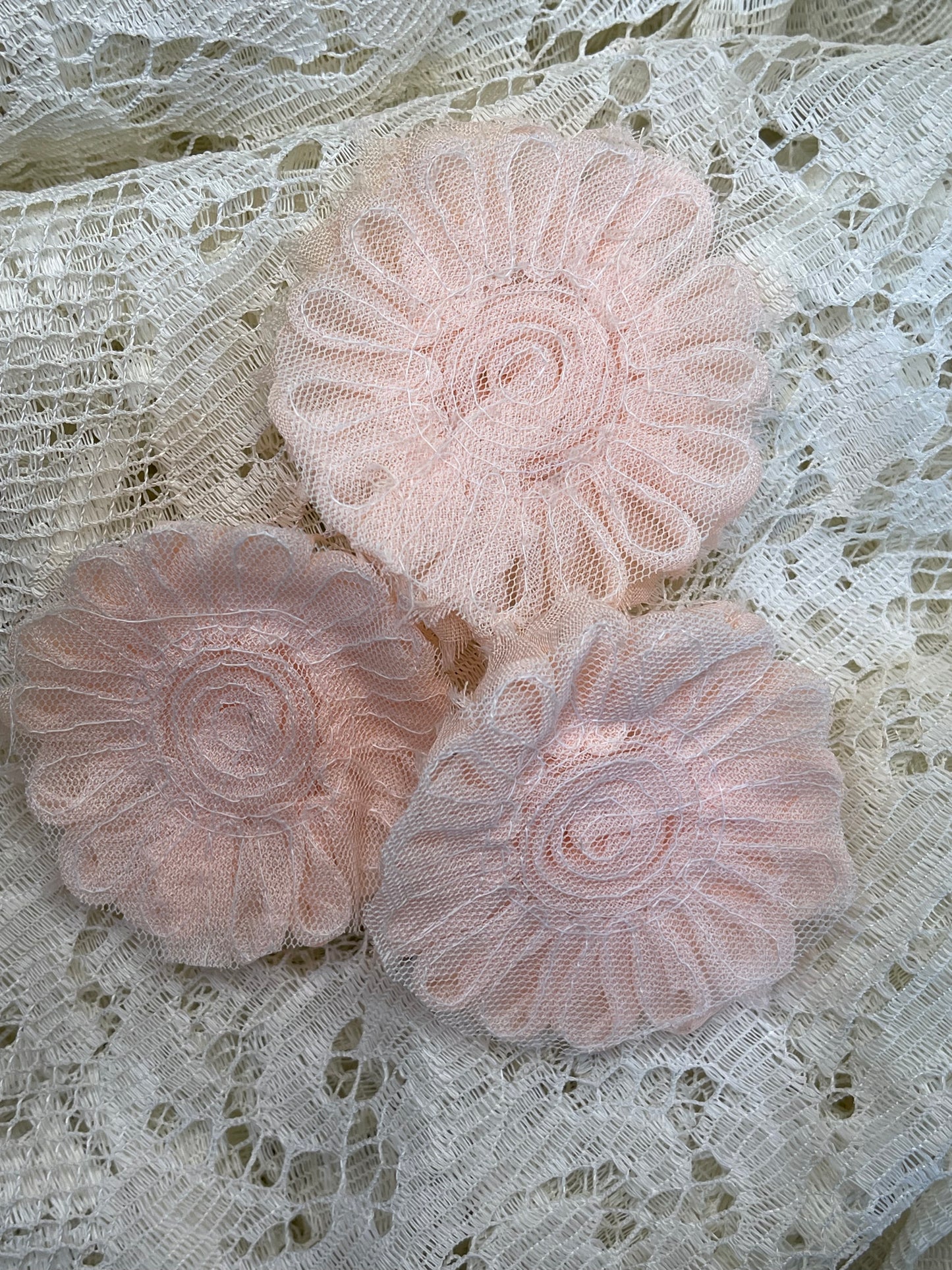 Set of 3 Fabric Roses