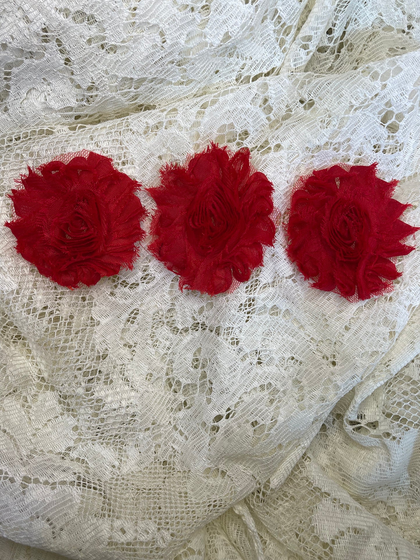 Set of 3 Fabric Roses