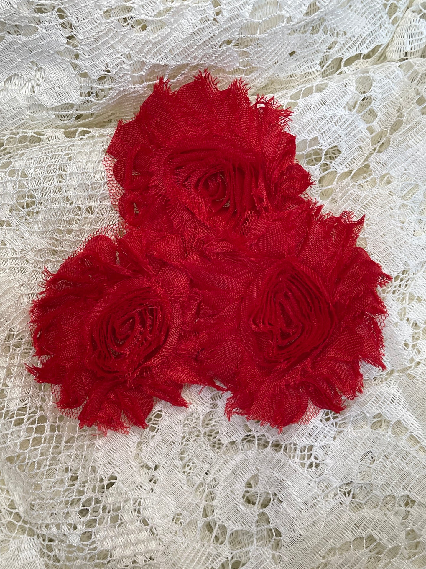 Set of 3 Fabric Roses