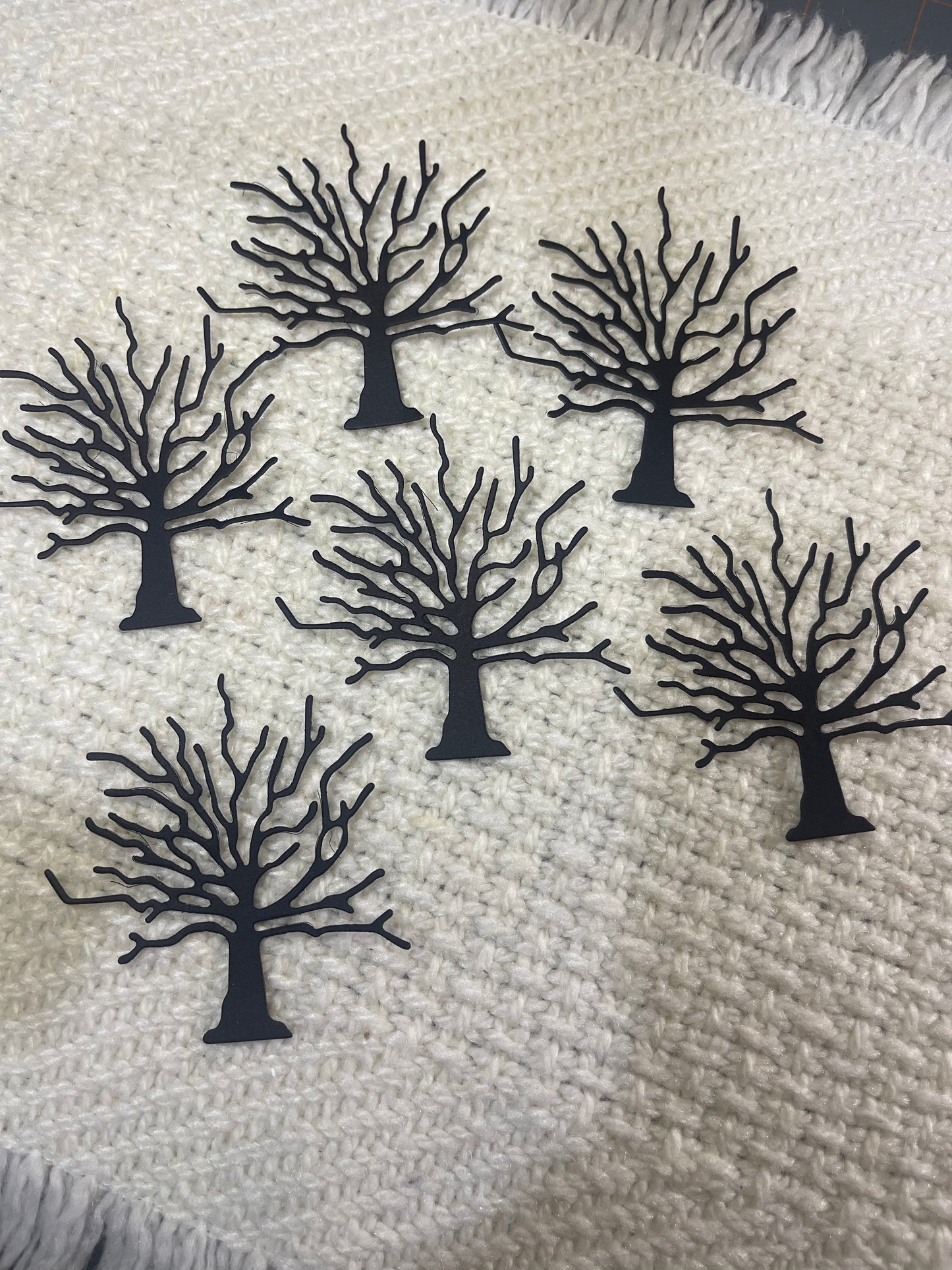 Die cut, spooky trees