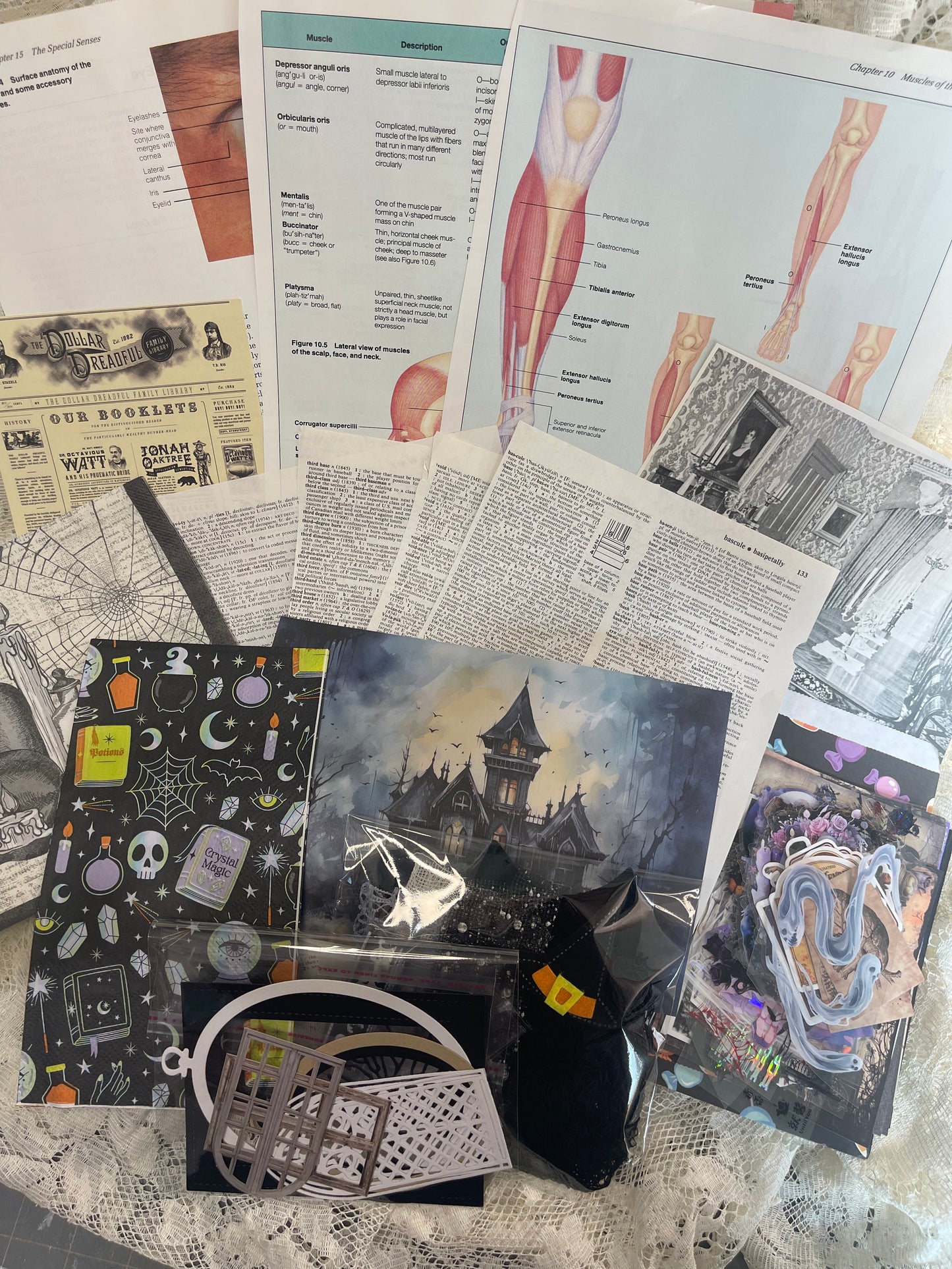 Halloween mystery ephemera and accessories kit